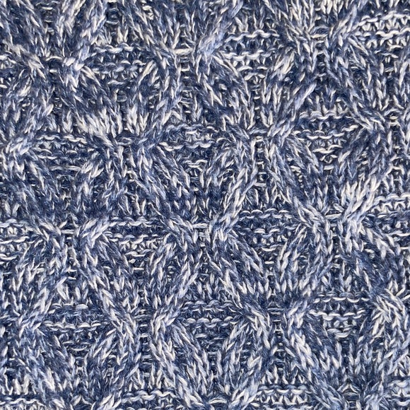 JEANNE PIERRE Light Blue Cable Knit Crewneck Sweater - Picture 3 of 10